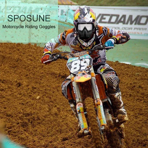 Miniatura 2 de SPOSUNE Gafas de motocross, máscara de paintball, máscara facial desmontable, gafas de seguridad para motocross para hombres y mujeres MT-003-Lente