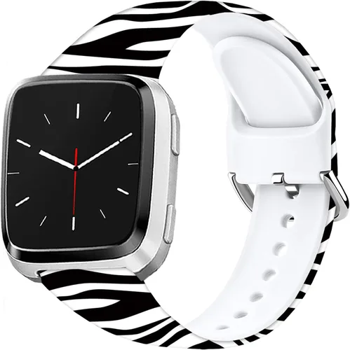 Miniatura 2 de Correas de reloj de silicona suave compatibles con Fitbit Versa 2/Versa/Fitbit Versa Lite/SE, correa de repuesto con bonito patrón floral de 0.98