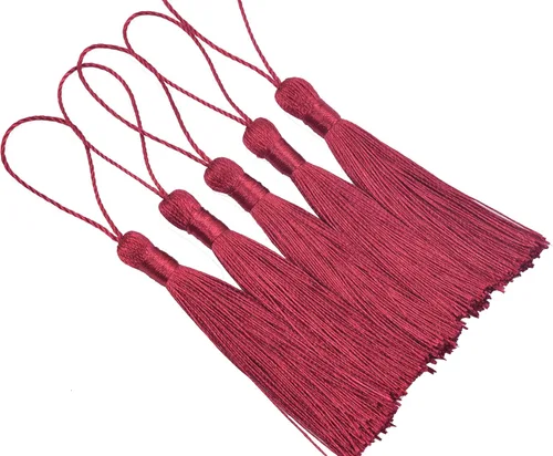 Miniatura 23 de KONMAY, borlas pequeñas y suaves, con bucles para proyectos de bricolaje, hechas a mano, sedosas, de 3.5 pulgadas, 20