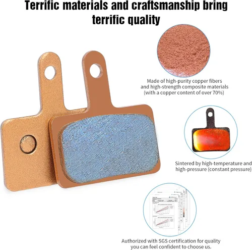 Miniatura 4 de 4 pares de pastillas de freno de metal sinterizado para bicicleta MTB, pastillas de freno para scooter eléctrico, pastillas de freno de bicicleta