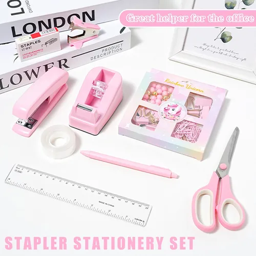 Miniatura 2 de COMFYROOM Accesorios de escritorio rosa con soporte para bolígrafos, organizadores de escritorio y accesorios de oficina rosa para mujeres