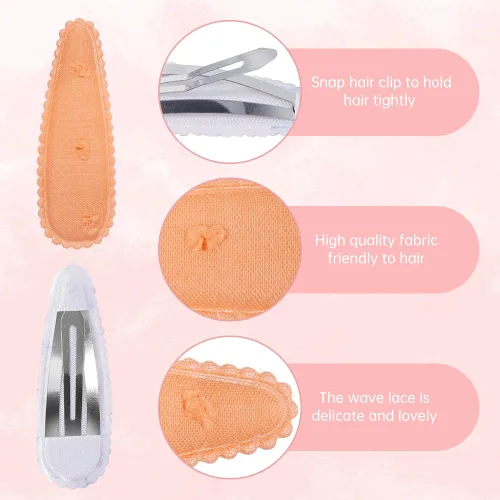 Miniatura 3 de 20 piezas pinzas para el cabello para niña con estampado floral, pinzas para el cabello de niña pequeña antideslizantes envueltas a presión