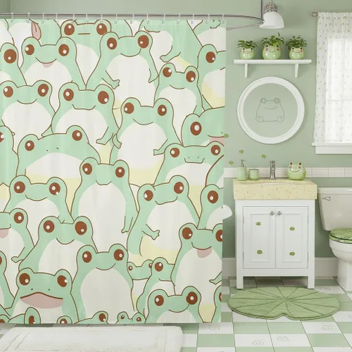 Miniatura 17 de Homewish Cortina de ducha de sirena azul con diseño de princesa sirena, juego de cortina de ducha para niños y adultos, cortina de baño subacuática