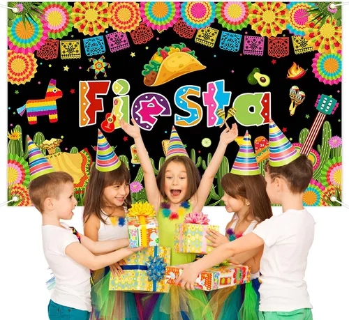 Miniatura 7 de Avezano Telón de fondo para fiesta temática mexicana, fiesta Luau Cinco de Mayo, cartel de carnaval, decoración de fiesta, telón de fondo de 70.8 x
