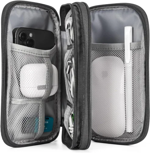 Miniatura 5 de CAOODKDK Organizador Electrónico Bolsa de Accesorios de Cable de Viaje, Estuche Organizador Electrónico, Bolsa Organizadora de Accesorios Doble capa