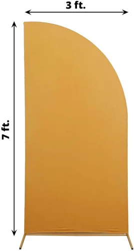Miniatura 13 de Efavormart - Juego de 4 fundas de elastano beige para arco de media luna, fundas de telón de fondo Chiara de 2.5 pies a 7 pies para escenarios
