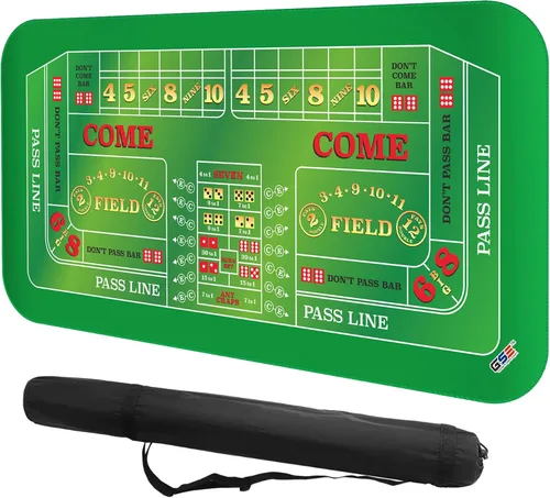 Miniatura 11 de GSE Games & Sports Expert Alfombrilla de diseño de mesa de póquer de casino con bolsa de transporte, tapete de goma antideslizante para fiestas
