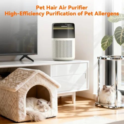Miniatura 9 de Purificador de aire HEPA AIRROMI para dormitorio y hogar, purificador de aire para mascotas del hogar, elimina el olor a mascotas, olor a arena