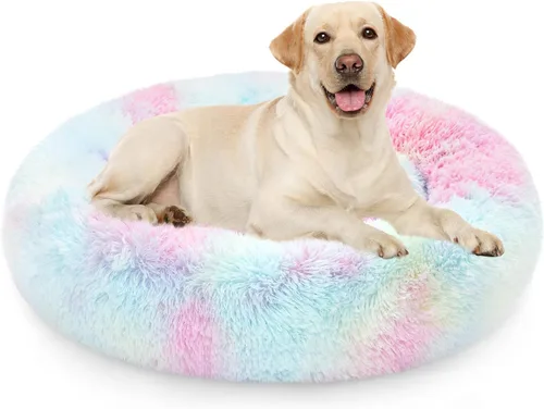 Miniatura 31 de NOYAL Cama Calmante en Forma de Rosquilla para Perros Pequeños a Medianos y Gatos - Cama para Mascotas de Felpa de Piel Sintética Anti-Ansiedad