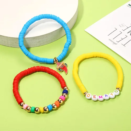 Miniatura 271 de Surfer Heishi - Pulseras apilables para mujer, apilables, de vinilo arcoíris, disco de arcilla, pulseras elásticas para la amistad, joyería bohemia