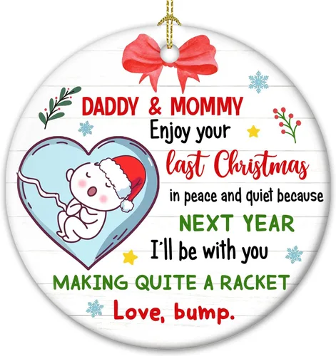 ZAGKOO Adorno Navideño para Nuevos Padres 2025 - Regalo para Papá y Mamá por Primera Vez, Bebé en Espera, Anuncio de Embarazo, Primer Navidad del