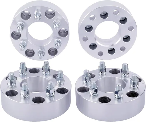 Miniatura 9 de 2 unidades de adaptadores de rueda 6x135 a 6x5.5 de 1 pulgada con pernos 14x2 compatibles con Ford 6 Lug 6x135 a 6x139.7 para 2004-2014 F150
