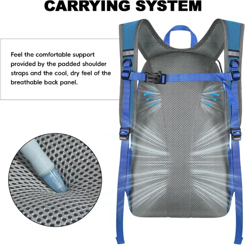 Miniatura 6 de Seektop Mochila plegable impermeable de 20L para senderismo, mochila ultraligera pequeña y ligera para el día, mochila compactable para hombres