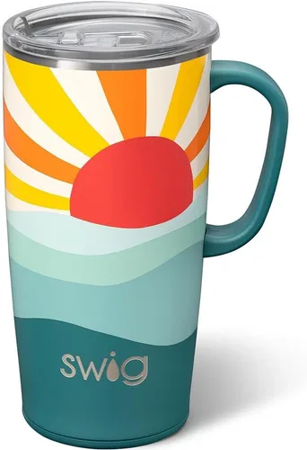 Miniatura 41 de Swig Life Taza de Viaje de 18 oz, Vaso Aislante con Asa y Tapa, Taza de Café de Viaje, Compatible con Portavasos, Acero Inoxidable, Vaso de 18 oz