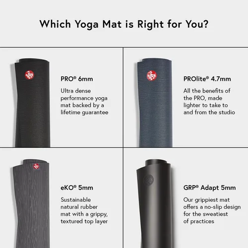 Miniatura 4 de Manduka PRO - Tapete de yoga premium de 0.236 pulgadas de grosor, respetuoso con el medio ambiente, agarre de alto rendimiento, acolchado, Negro