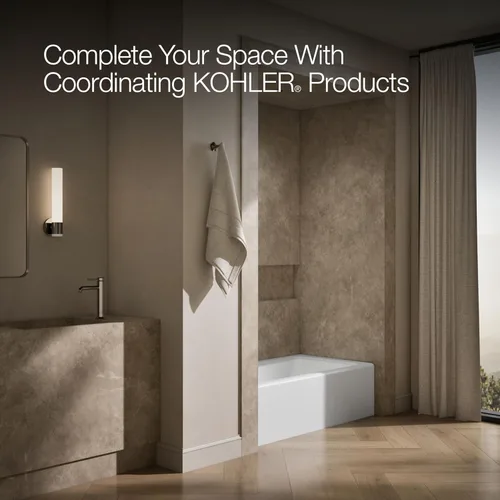 Miniatura 6 de KOHLER 505-0 Mendota - Bañera de hierro fundido de 60 x 32 pulgadas con drenaje izquierdo, bañera con delantal integral y soporte lumbar