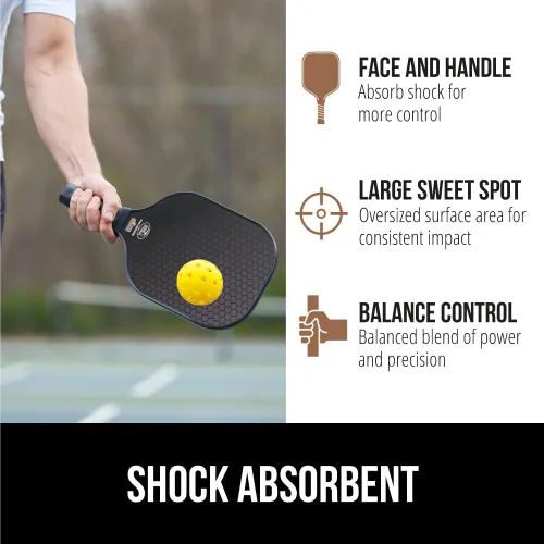 Miniatura 5 de Gorilla Gear USAPA Approved Pickleball Starter Set, Fiberglass Paddles with Bag and Balls, Indoor Outdoor Court Use, Comfortable Racket Grip