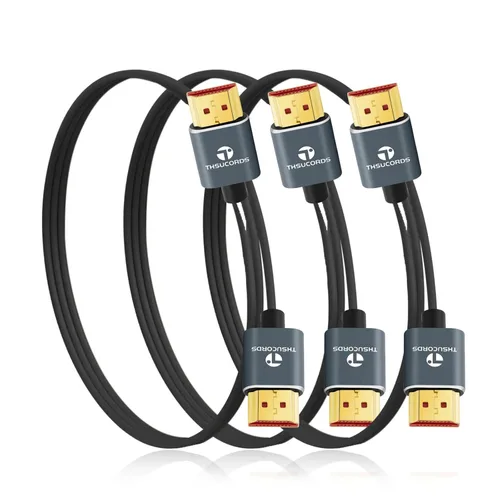 Miniatura 10 de Thsucords Cables HDMI ultra finos 8K 4K de 1.6 pies, delgado y flexible, suave de alta velocidad, cable HDMI 2.1 compatible con 4K @120Hz 8K @60Hz