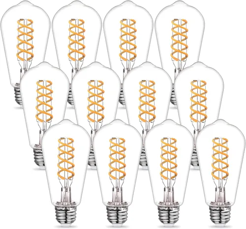 Miniatura 7 de Bombillas LED Edison ST58 (ST19) equivalentes a 60 vatios, CRI 80+, inastillables, alto brillo, blanco suave, 2700 K, regulables, bombillas