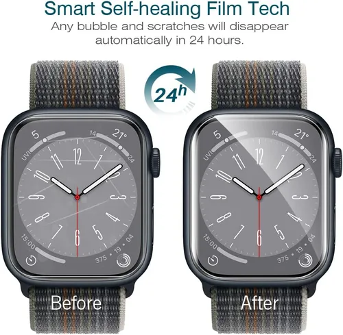 Miniatura 4 de LK Pack de 6 para Apple Watch 41mm / 40mm Protector de Pantalla (Series 8 & 7 & 6) [Película Flexible Mejorada] Auto-reparable, Protector de Azul