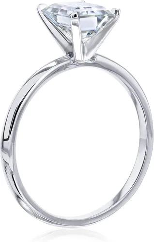 Miniatura 6 de Kobelli Anillo solitario de moissanita esmeralda de 1,75 quilates (HIVS)