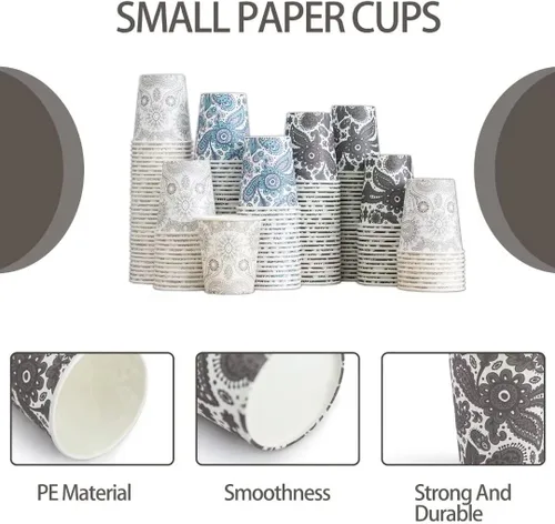 Miniatura 3 de Clawsoff [Paquete de 300] Tazas de papel mini de 5 oz, tazas pequeñas de enjuague bucal de 5 oz, tazas desechables de baño, tazas de papel para café