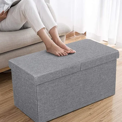 Miniatura 6 de Giantex Otomana plegable de almacenamiento de 30 pulgadas de ancho, gran espacio de almacenamiento de 80 litros y asiento acolchado para sala