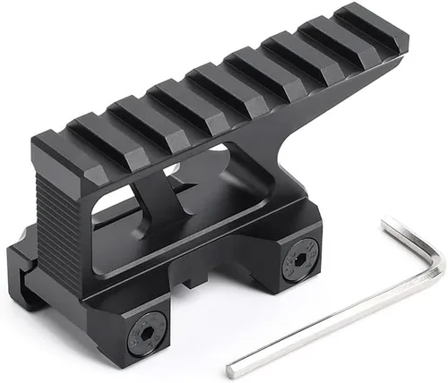 2.91 "Red Dot Sight Riser Mount para EO Sight, Tactical Optic Scope Riser Mount 8 ranuras Picatinny, apto para riel Weaver/Picatinny de 0.787 in BK