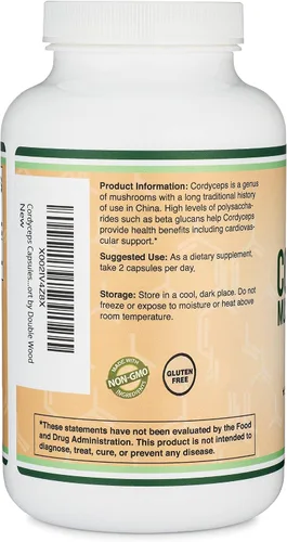 Miniatura 4 de Cápsulas Cordyceps (extracto de hongo Cordyceps Sinensis) 210 unidades, suministro para 3.5 meses, 1,000 mg