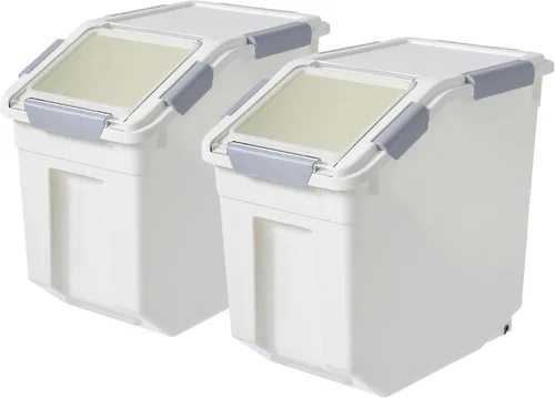 Miniatura 15 de HANAMYA Contenedor de almacenamiento de arroz de 10 litros / 20 libras con taza medidora, sin BPA, para arroz Grano Alimento para mascotas