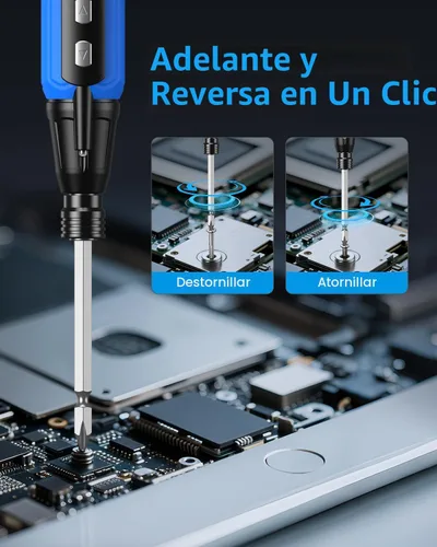 Miniatura 5 de AMIR Destornillador eléctrico inalámbrico recargable, juego de destornilladores eléctricos, kit de herramientas de reparación automática portátil