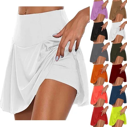 OIOLOYJM Faldas de tenis para mujer, para golf, atléticas, de cintura alta, pantalones cortos de entrenamiento de verano con bolsillos