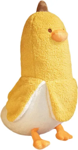 Miniatura 8 de Peluche de pato de plátano de 13.7 pulgadas, lindo animal de peluche de plátano, almohada larga de felpa de pato plátano, divertida almohada