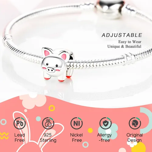 Miniatura 4 de NUJIFFY Cuentas de plata de ley 925 para pulseras y collares, cuentas de cristal para hermana de pasaporte de avión, pulseras de ángulo de corazón
