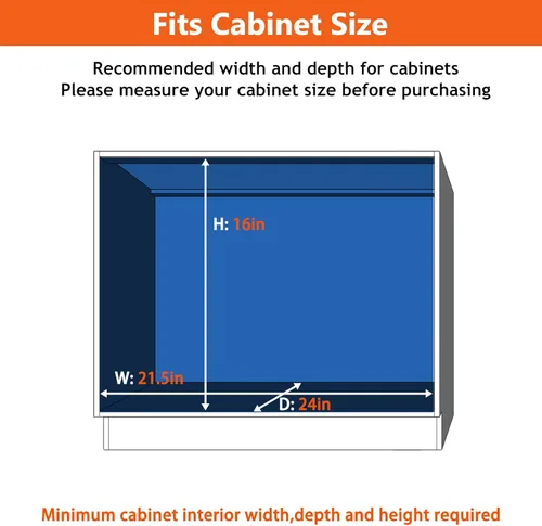 Miniatura 4 de ROOMTEC Organizador Individual Extraíble para Gabinete (20" An x 21" Pr), Organizador de Especiería de 2 Niveles para Gabinete, Estante Deslizante