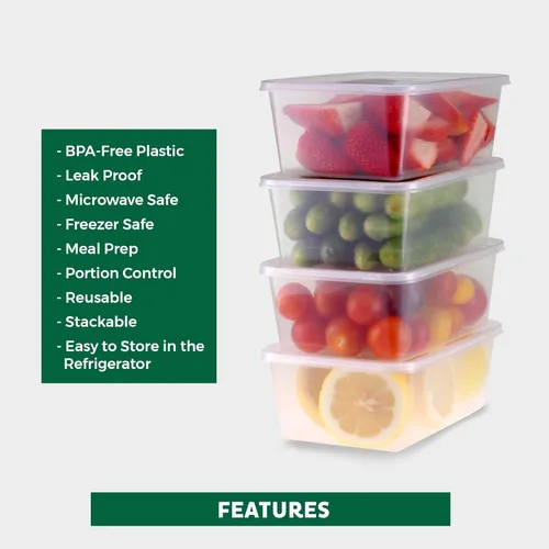 Miniatura 3 de Freshware Contenedores de almacenamiento de alimentos [50 juegos] recipientes de plástico de 25 onzas con tapas, slime, sopa, recipientes