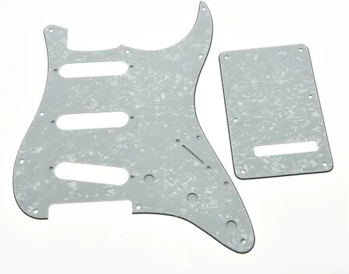 Miniatura 16 de KAISH - Golpeador de 11 agujeros estilo ST/Strat SSS con placa trasera ST y cubierta de trémolo para Stratocaster de EE. UU./México/Strat en perla