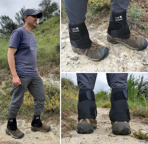 Miniatura 3 de Polainas bajas - Diseño de gancho y bucle para fácil colocación/retiro - Polainas de neopreno para piernas para senderismo, esquí de campo traviesa
