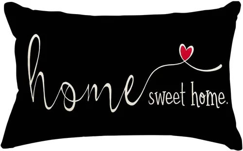 Miniatura 12 de RABUSOFA Home Sweet Home - Fundas de almohada con citas, 18 x 18 pulgadas, decoración de granja, corazón rojo, funda de cojín decorativa para sofá