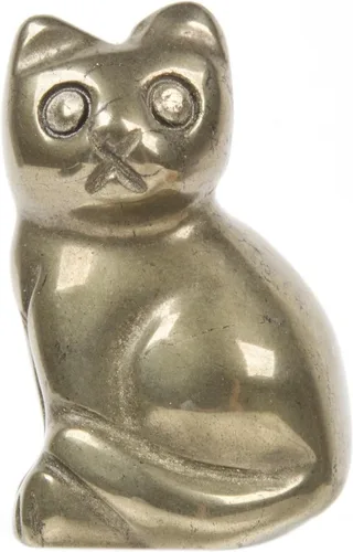 Miniatura 44 de Justinstones Escultura de gato tallada de cristal de cuarzo, estatua de gato de animal gatito de 1.181 in, mini figura de gato sentado de cristal
