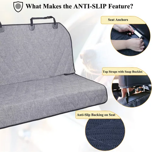 Miniatura 3 de Vivaglory - Fundas de asiento de automóvil para perro, con diseño sin falda, acolchado y duradero, 600 denier, Oxford, 4 capas protectores de coche
