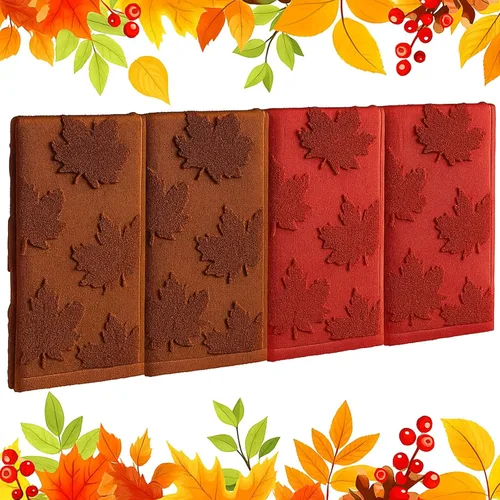 Miniatura 10 de Remagr Paquete de 4 toallas de mano 3D de calabaza jacquard para baño, algodón jacquard, absorbente, otoño, Acción de Gracias, naranja y amarillo