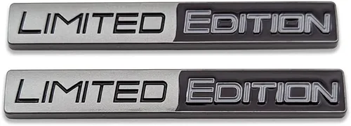 Miniatura 10 de Logo 2X de metal cromado Edición Limitada, emblema de coche auto adhesivo 3D premium, calcomanía deportiva de carreras de reemplazo (negro)