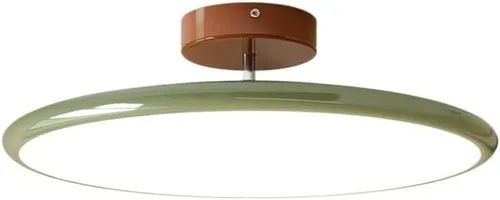 Miniatura 7 de Round Semi Flush Mount Ceiling Light Retro Adjustable Three Color Temperature Eye Protection Indoor Lamp for Bedroom Office Kitchen Living Yellow