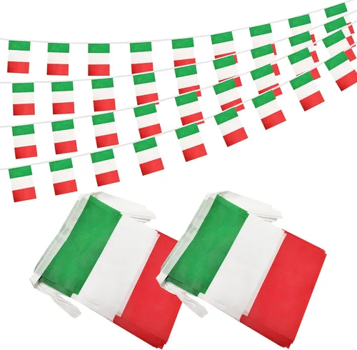 Miniatura 21 de Bandera mexicana de 100 pies, mini bandera de México, pequeña pancarta para fiestas, tiendas y bares, decoración al aire libre, 76 banderas México