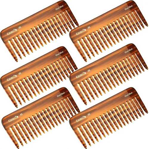 Miniatura 18 de Giorgio G49 - Peine desenredante grande de 5.75 pulgadas, dientes anchos para cabello grueso y rizado, peine desenredante de pelo largo para húmedo