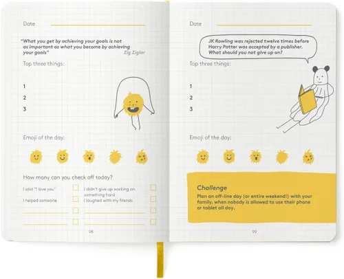 Miniatura 6 de HappyMe - Diario de gratitud para niños con indicaciones diarias, cuaderno de escritura para expresar pensamientos y sentimientos, mentalidad