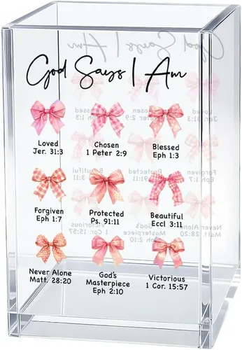 Miniatura 17 de I'm Literally Just A Girl - Organizador de cosméticos de acrílico para bolígrafos, divertido soporte de escritorio de acrílico para lápiz, bonitos