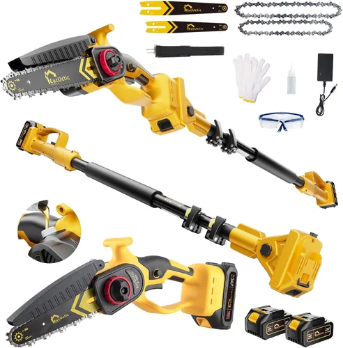 Miniatura 8 de Mini motosierra inalámbrica de 6 pulgadas, motosierra pequeña con batería de 2.0 Ah, motosierra eléctrica de mano, ligera, segura para cortar