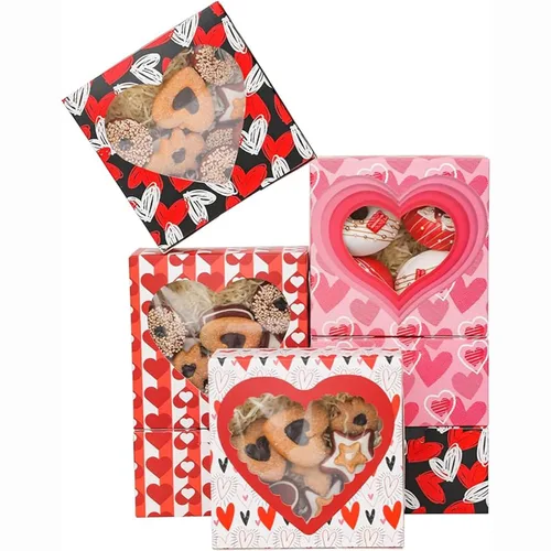 Miniatura 11 de qiqee Cajas de galletas Kraft con ventana, 60 paquetes de 6 x 6 x 3 pulgadas, cajas de papel kraft marrón para galletas, pasteles, cupcakes, tartas